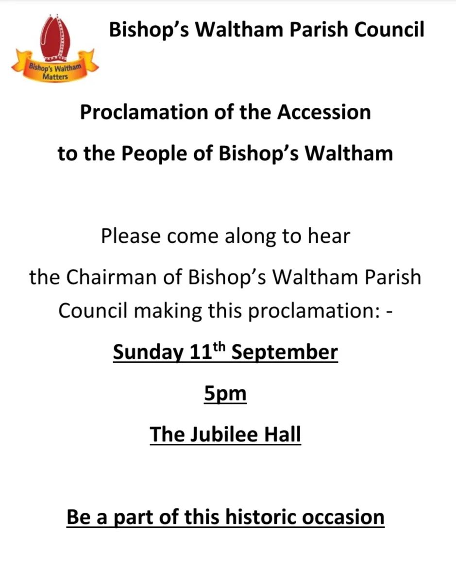 Proclamation of the Accession to the people of Bishop