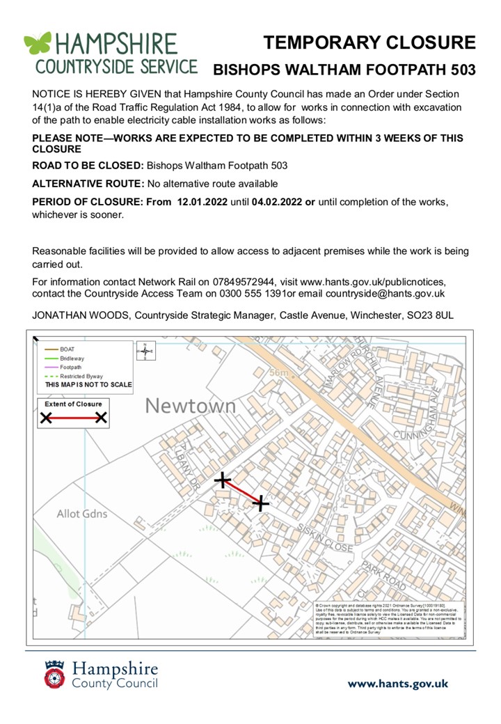 Temporary Footpath Closure