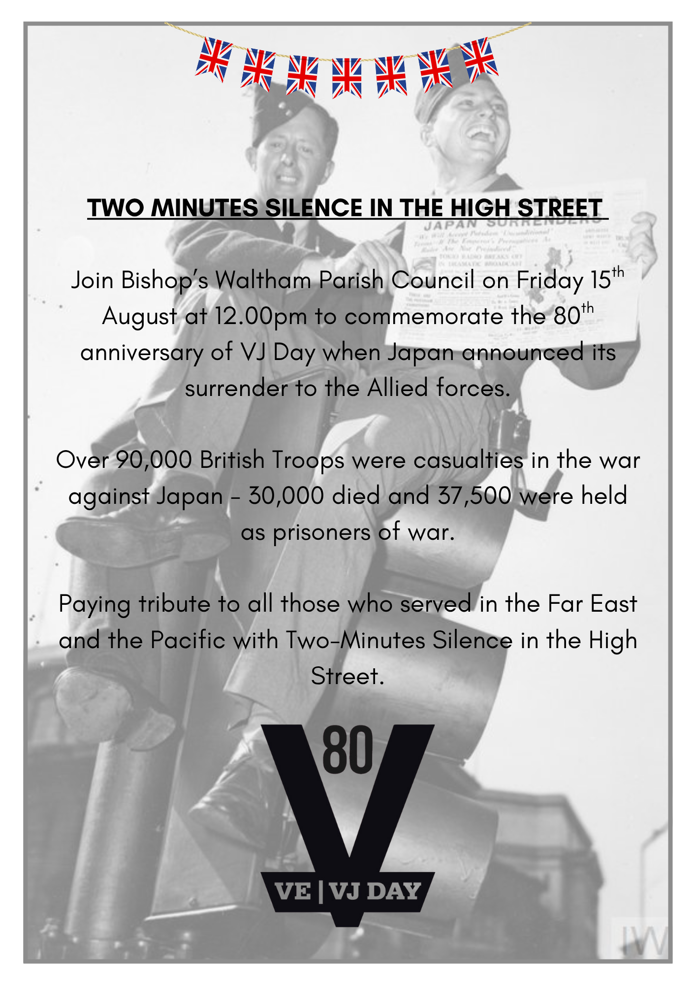 Two-Minutes silence to commemorate the 80th anniversary of VJ Day