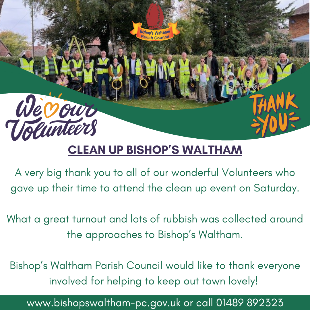 Clean Up Event Thank you Volunteers